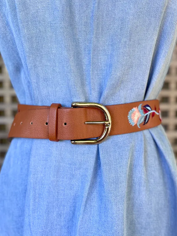 Floral Embroidered Belt