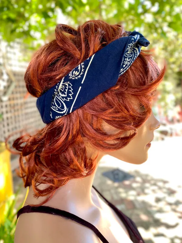 Blue Paisley bandana