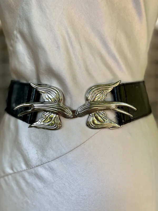 Elastic Belt with Birds Clasp