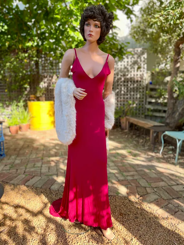 Red Backless Evening Dress