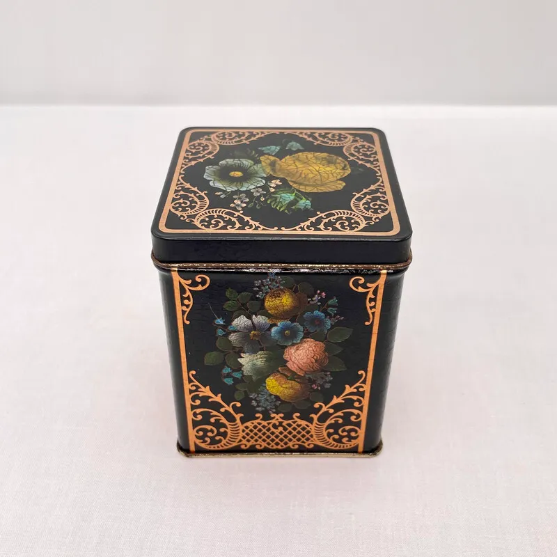 Small Vintage Floral Tin