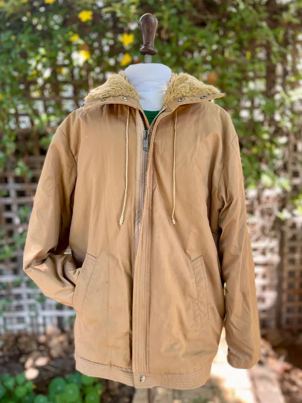 Brown Hooded Parka with Faux Fur Lining