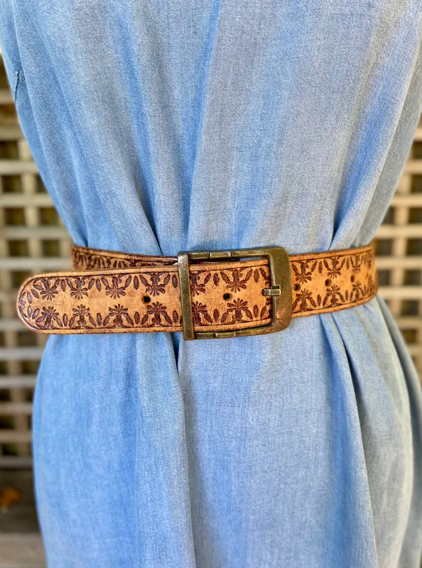 Embossed Leather Belt