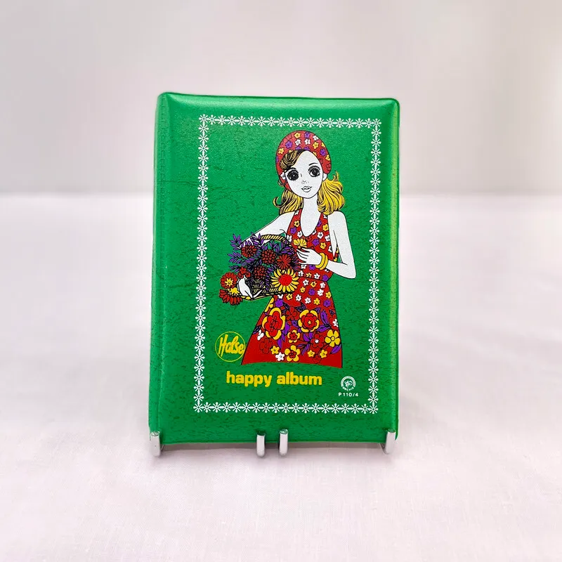 Green Pocket Photo Album with Illustrated Girl