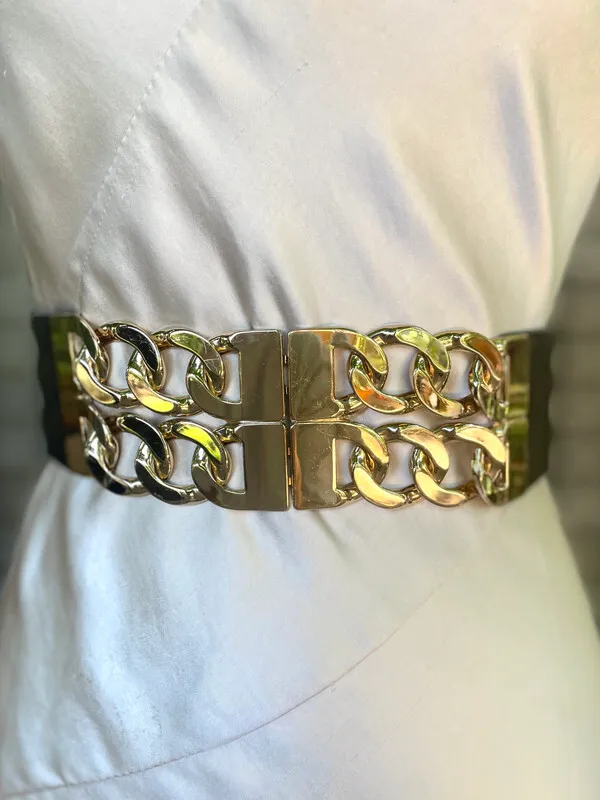 Elastic Belt with Chain Clasp