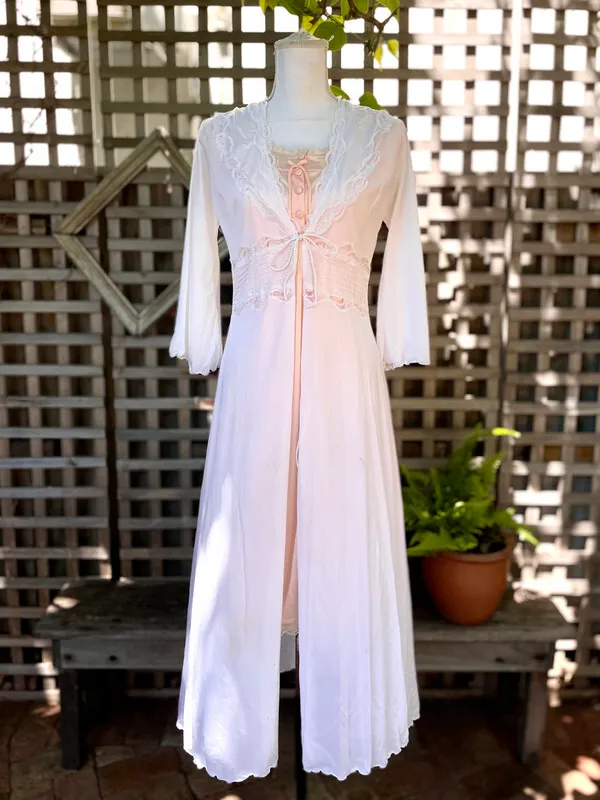 White Angel Sleeve Robe with Lace Details