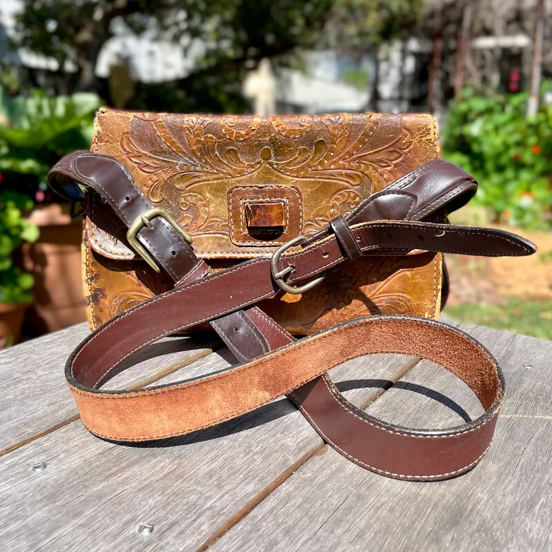 Embossed Leather Shoulder Bag