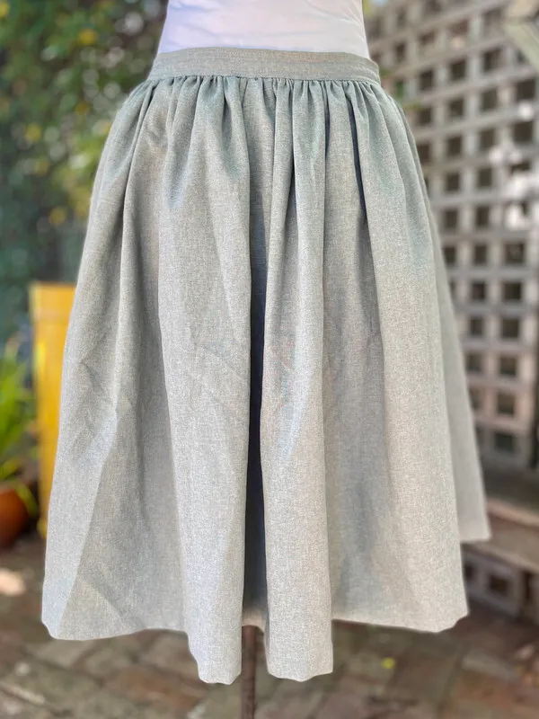 Grey Dirndl-Style Skirt