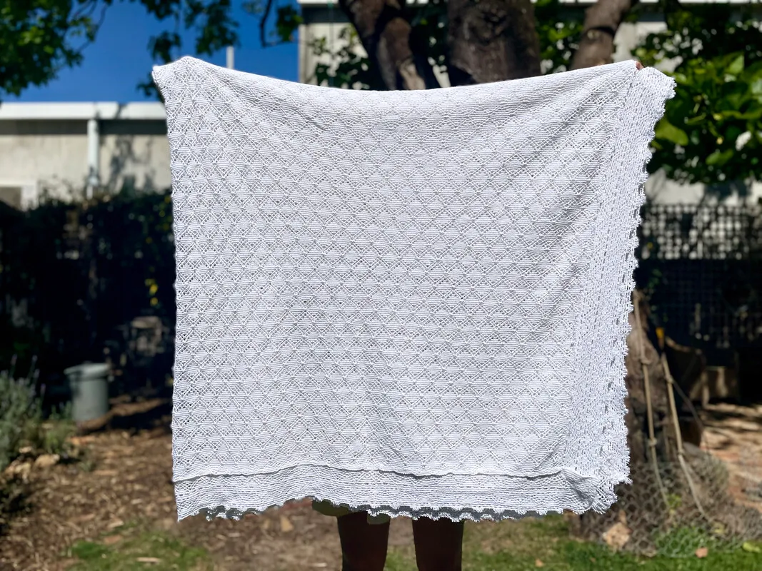 Large White Crochet Blanket 1