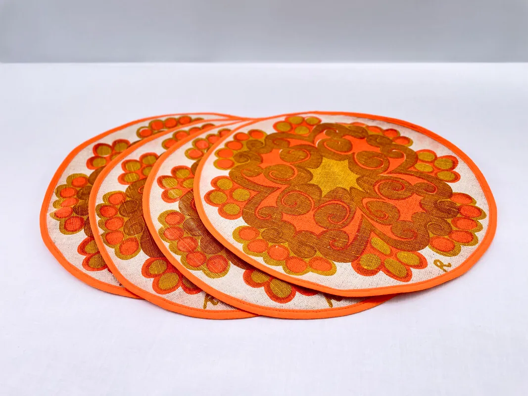 Orange Circular Cloth Placemat