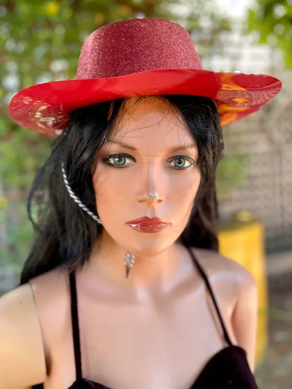 Red Glitter Cowboy Hat