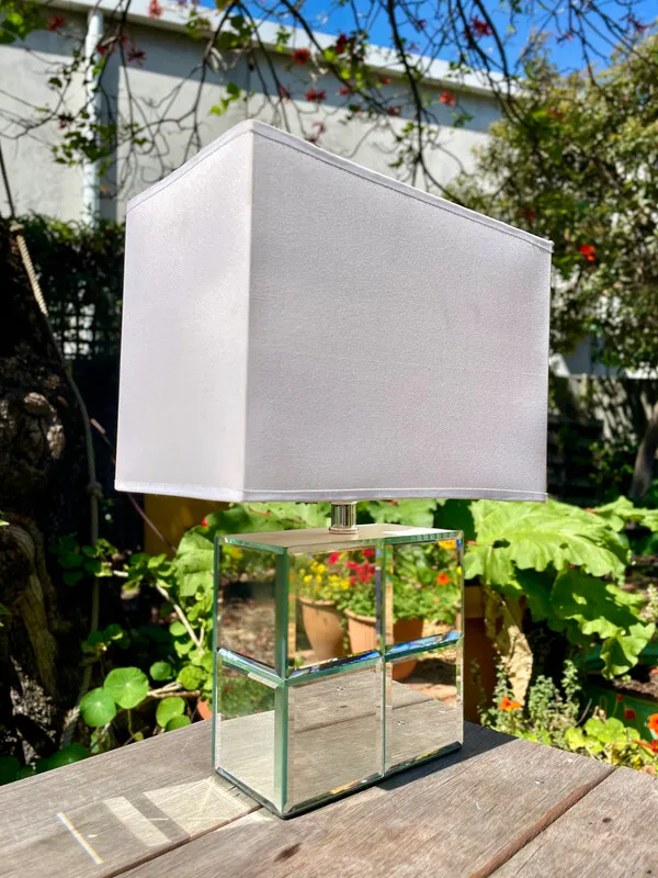 Bedside Lamps with Mirrored Tiling