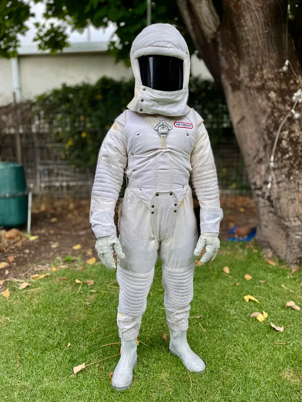 White Astronaut Suit with Backpiece, Helmet, Gloves, and Boots
