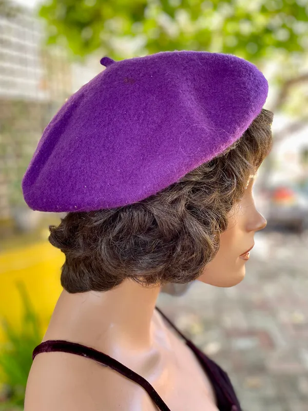Purple Beret with Stalk