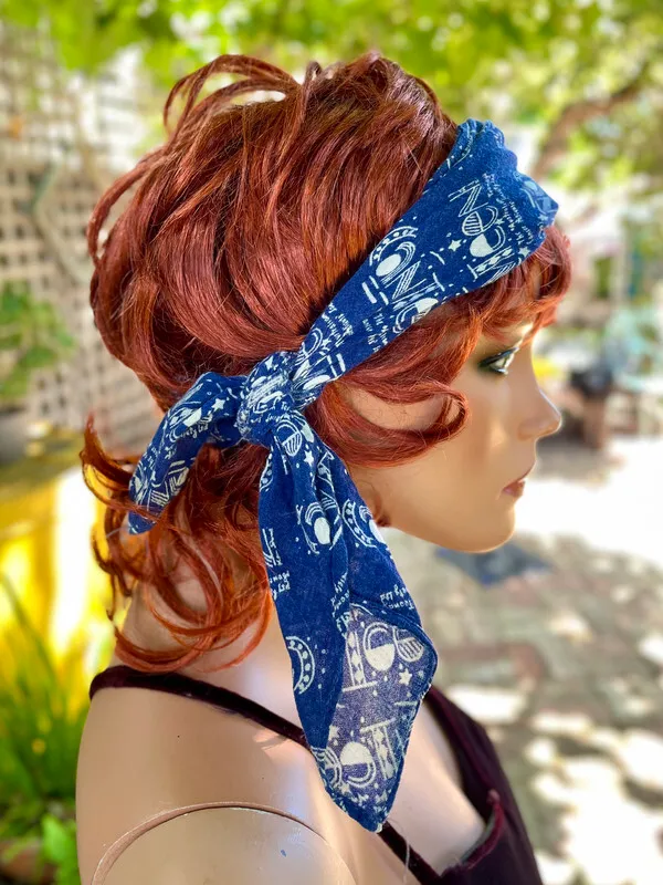 Blue Bandana with Text