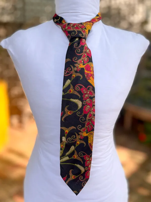 Black Flora and Fauna Necktie