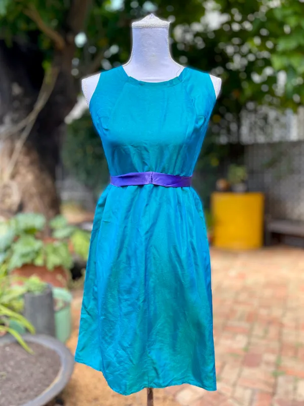 Blue Sleeveless Shift Dress