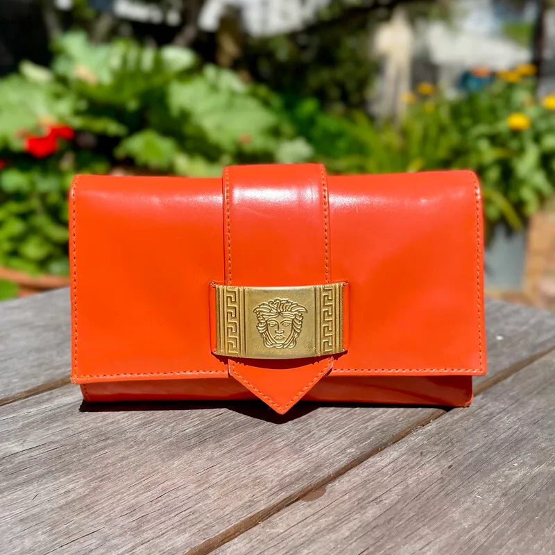 Orange Greek Clasp Purse