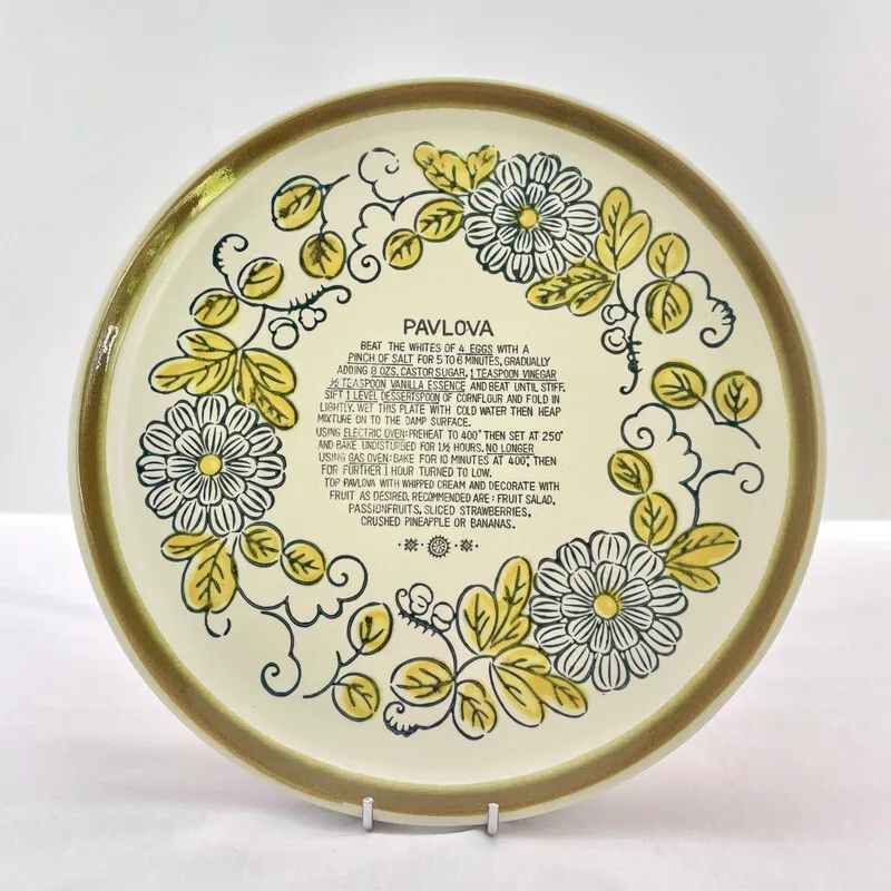 Large Plate with Pavlova Recipe Inscription