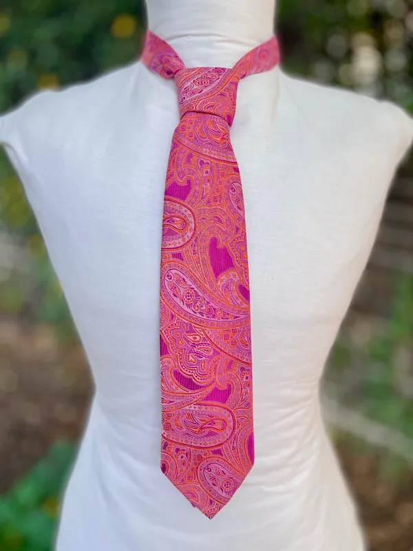 Pink Paisley Necktie