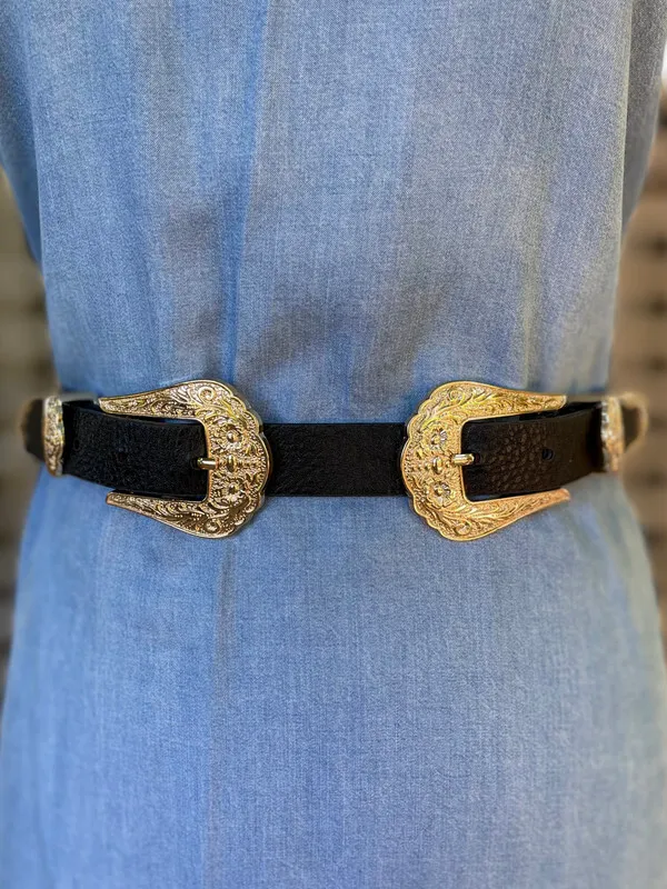 Ornate Double Buckle Belt