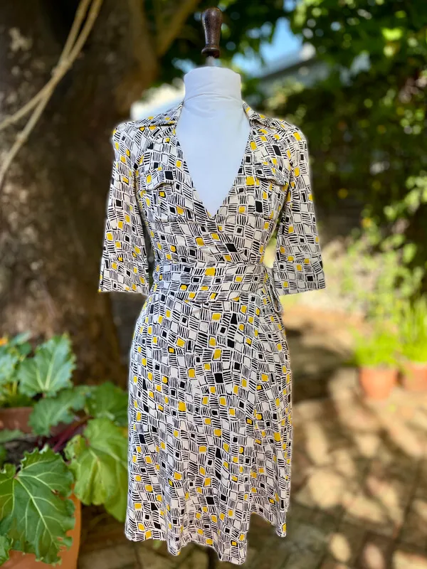 Three-quarter Sleeve Silk Wrap Dress