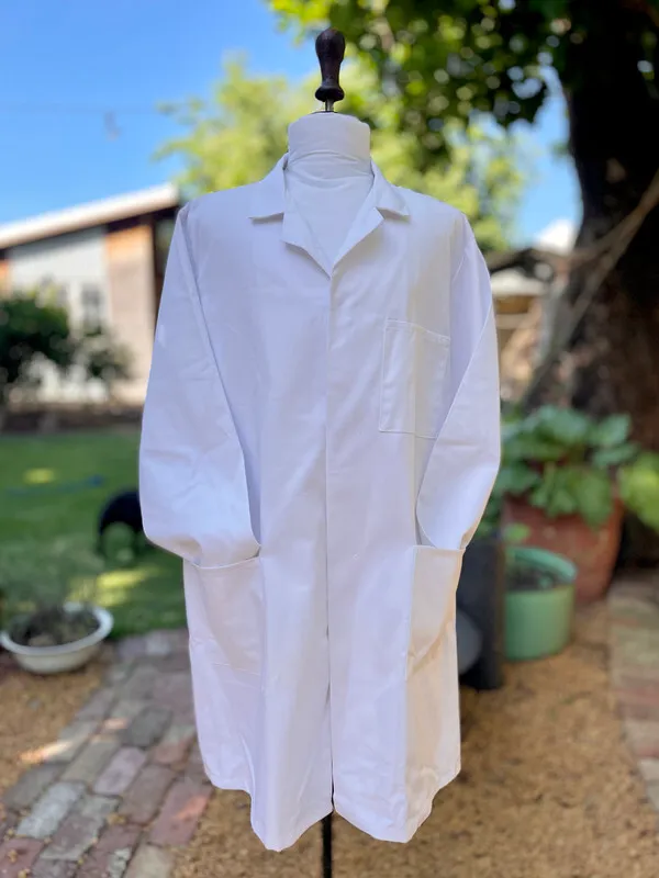 White Laboratory Coat with Three Pockets