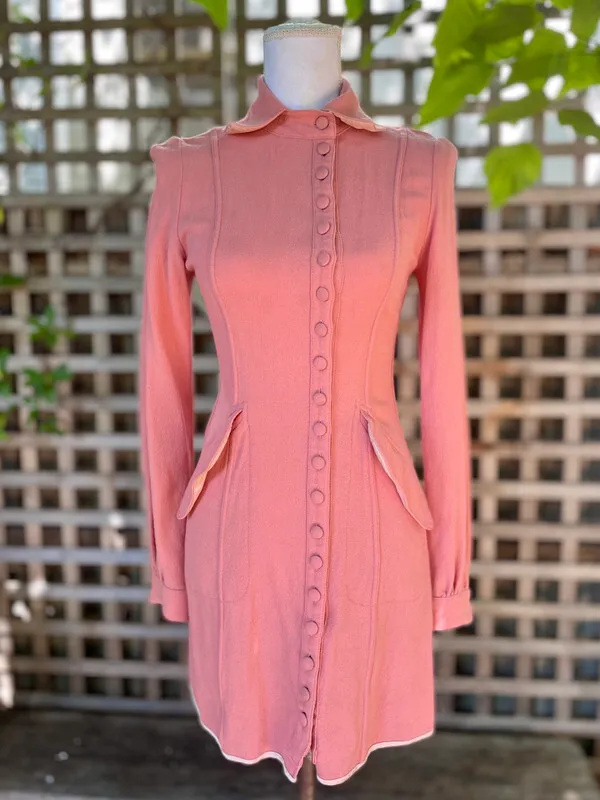 Pink Asymmetrical Mini Dress with Pockets