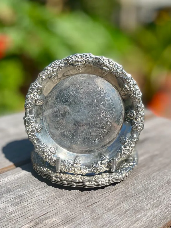 Decorative Silver Coasters Set