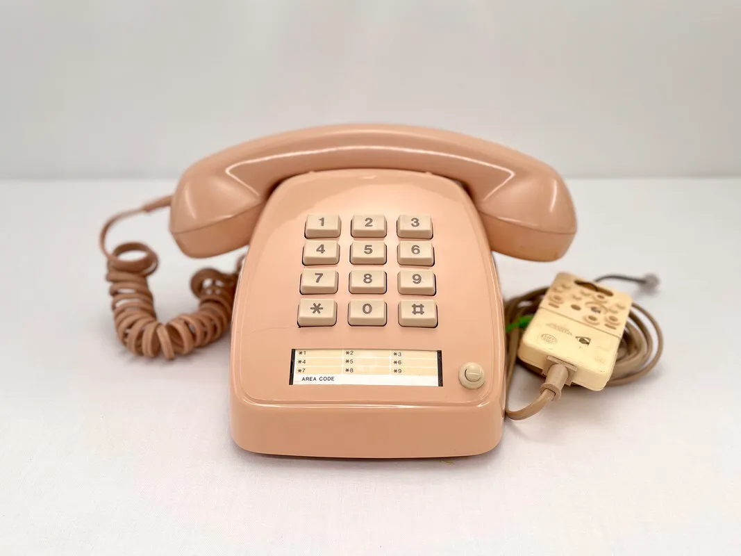 Beige Push-Button Telephone