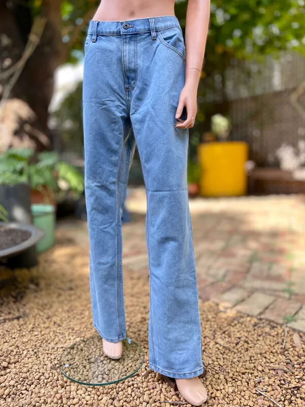 Blue Straight-Leg Baggy Jeans