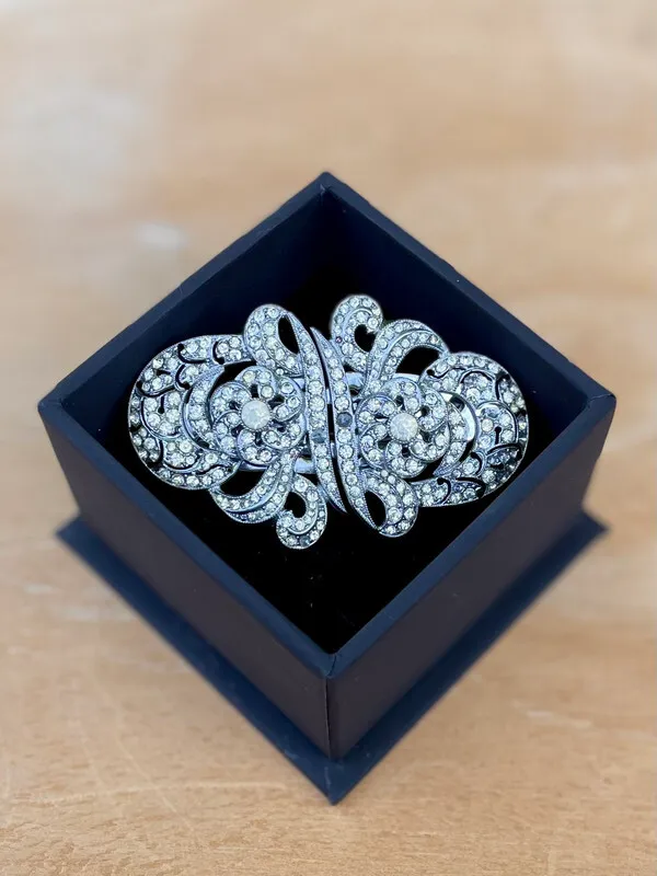 Decorative Duet Brooch/Dress Clips with Diamantes