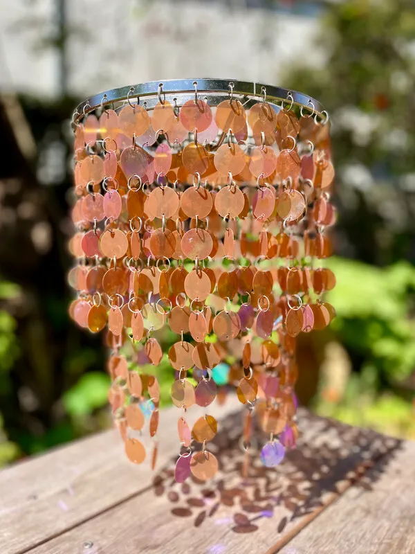 Hanging Lampshade with Translucent Discs