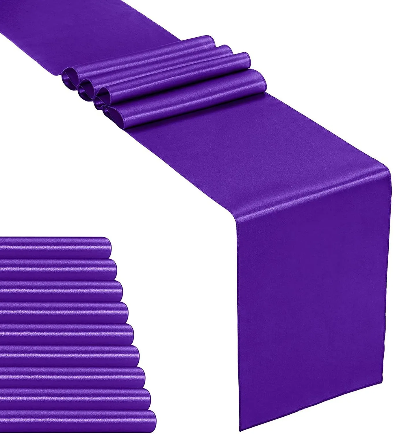 Table Runner - 12in x 108in PURPLE SATIN