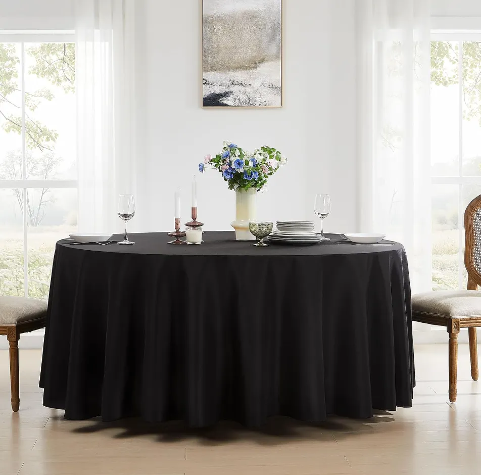 132in Round Linen (Black) 