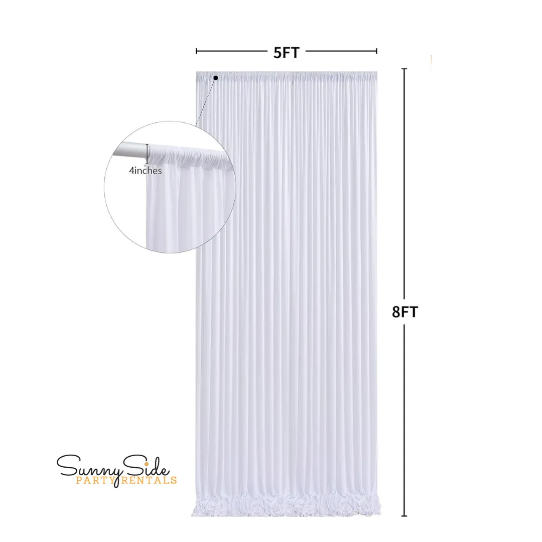 Pipe & Drape: White Drape Panel (5ft w x 8ft h) 