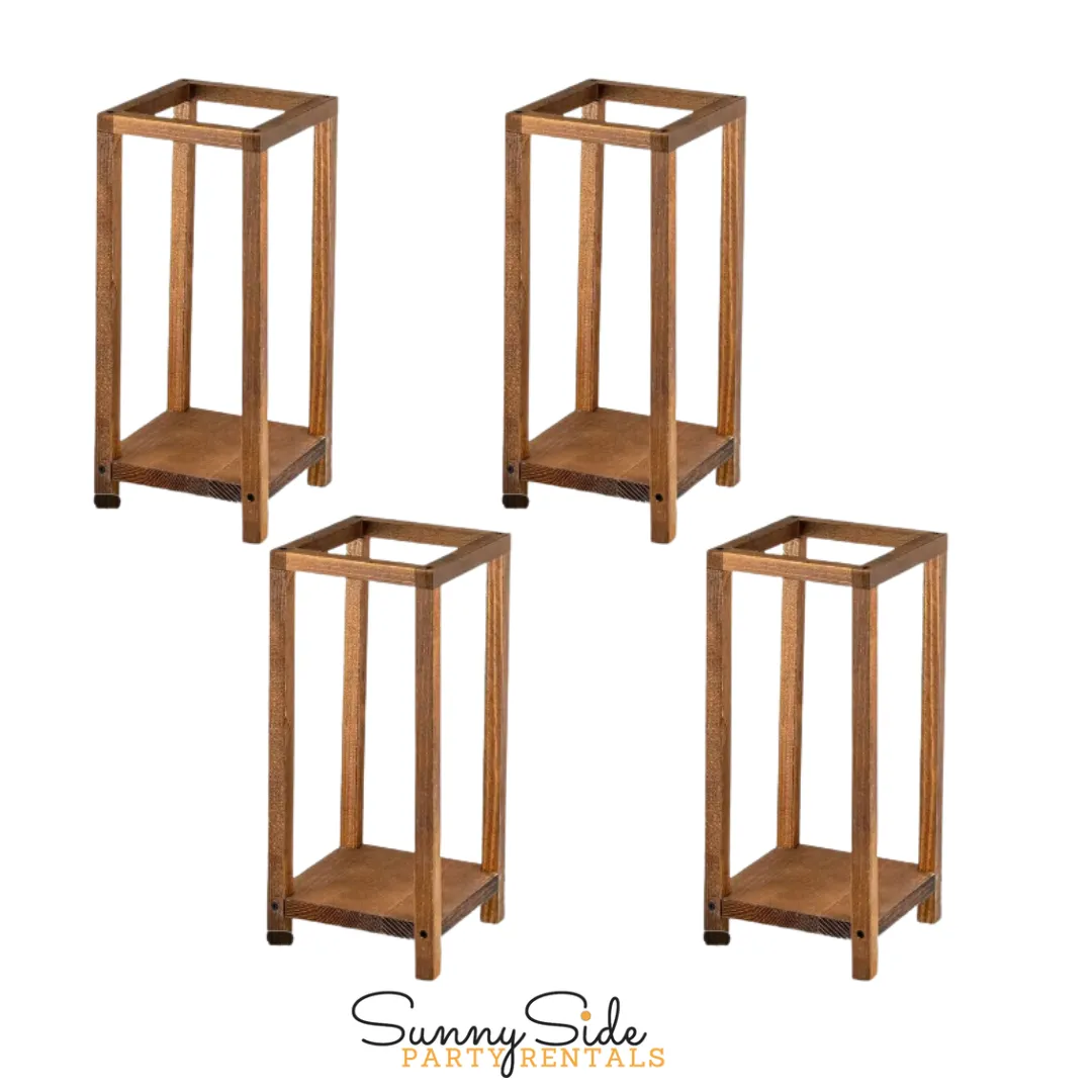 DECOR - 12in Wood Lanterns (Set of 4)