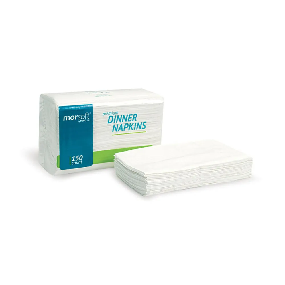 Morsoft Dinner Napkins 2 ply - White (150ct) 