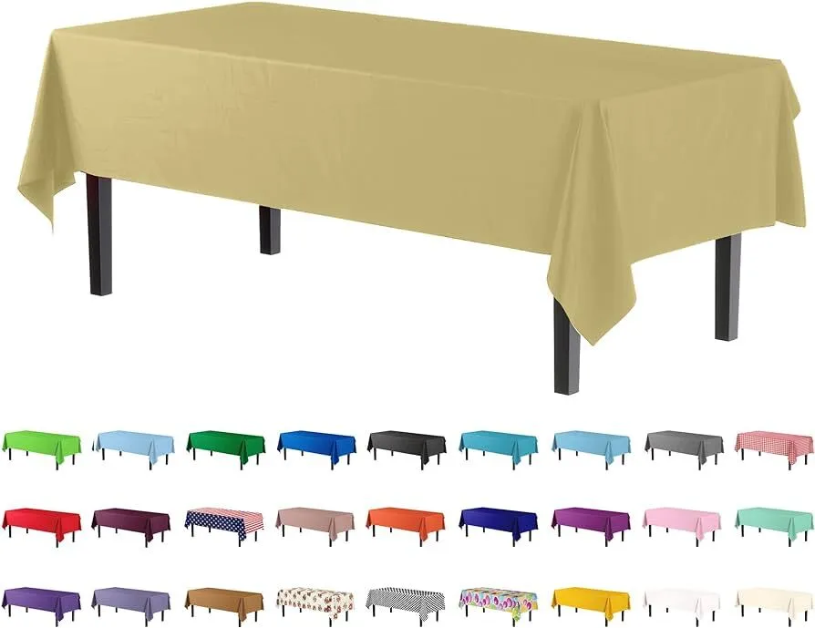 Plastic Table Cover - 54in x 108in (Pastel Yellow)
