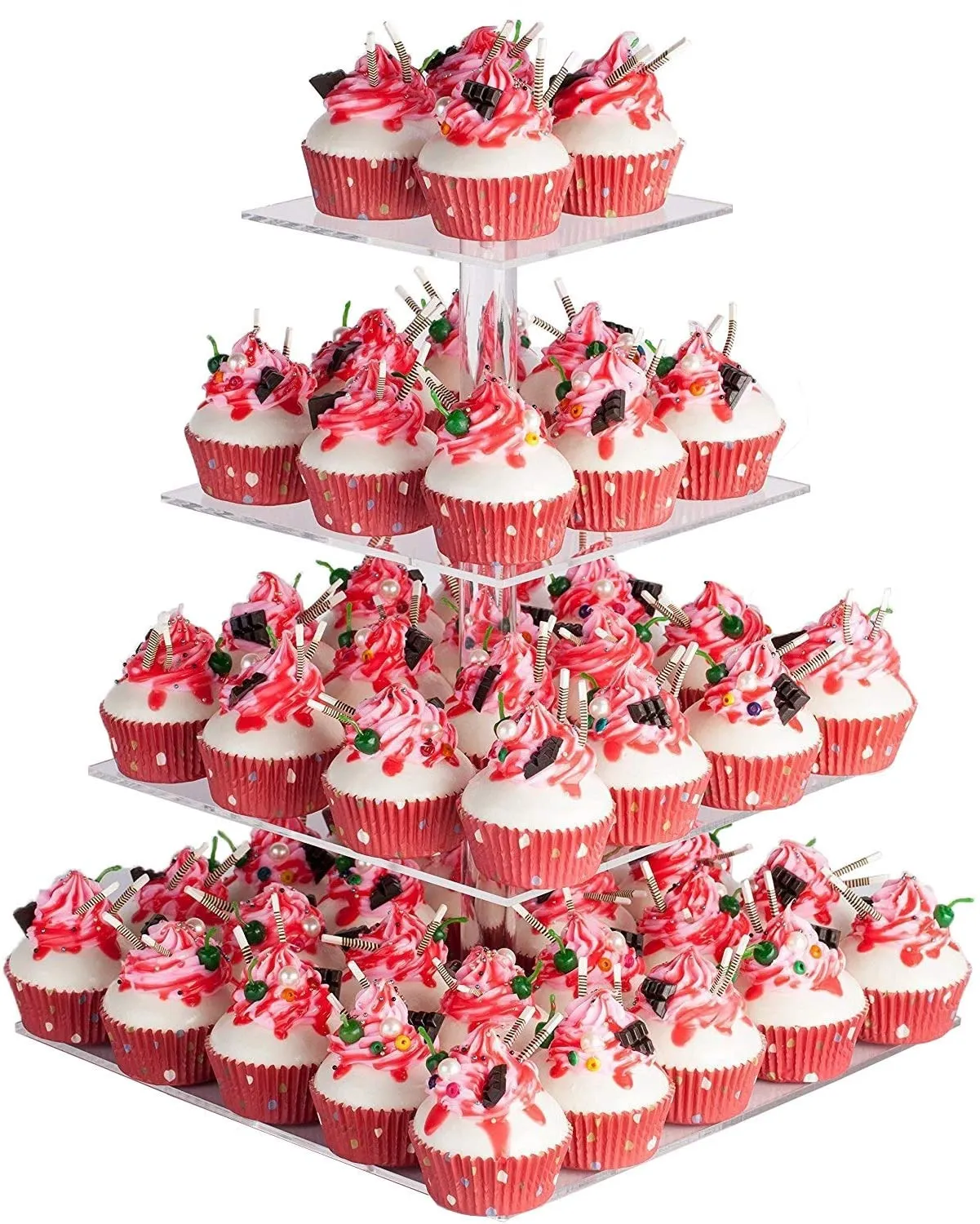 Cupcake Stand - 4 Tier Acrylic (Holds up to 28 cupcakes)