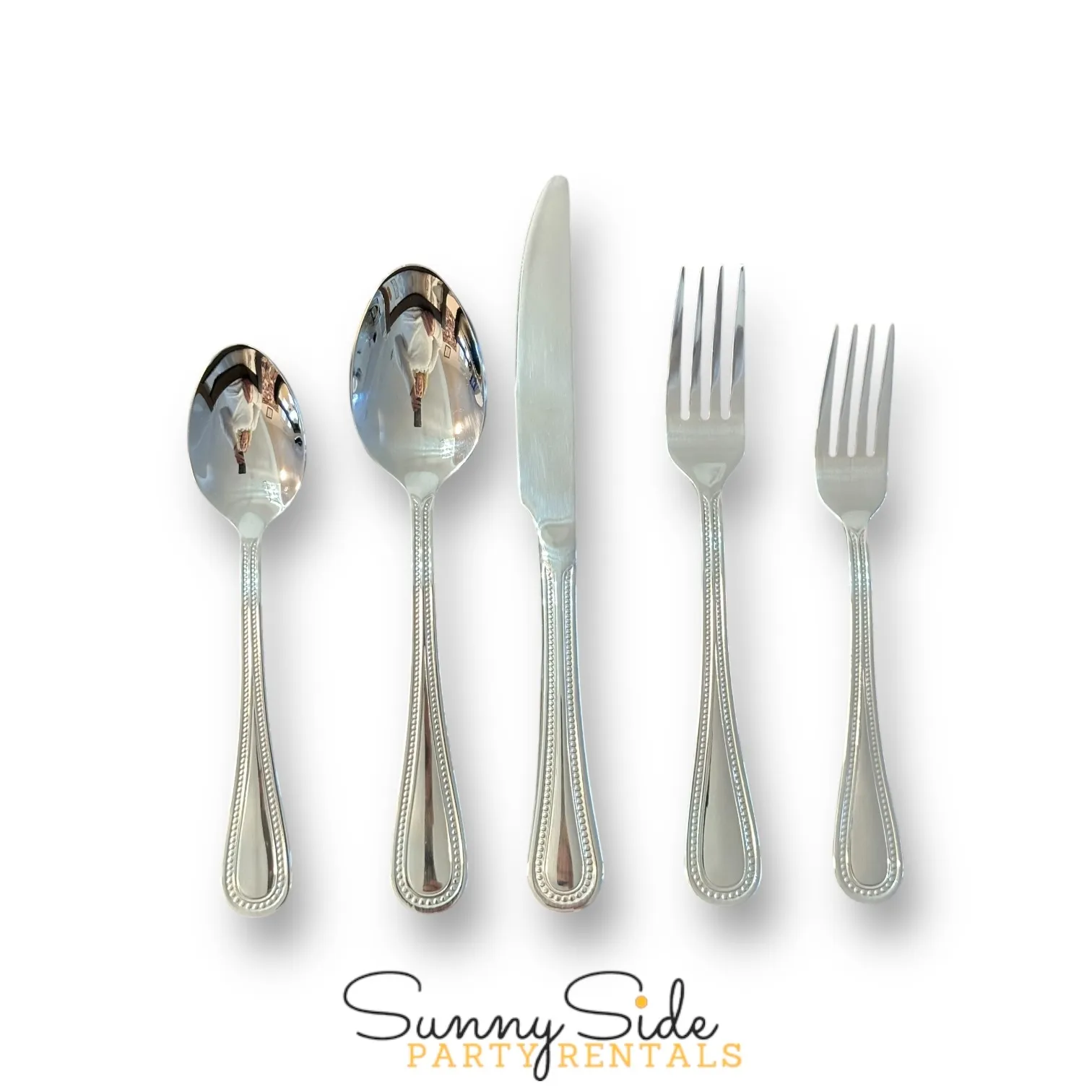 5 Piece Flatware Set (Silver) SET OF 10  