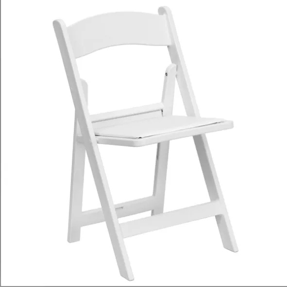 Folding Chair  w/ Padded Seat - (White) 