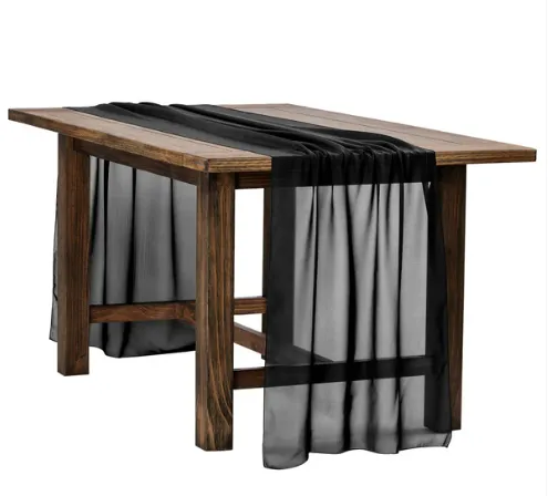 Table Runner (27in x 108in) BLACK CHIFFON
