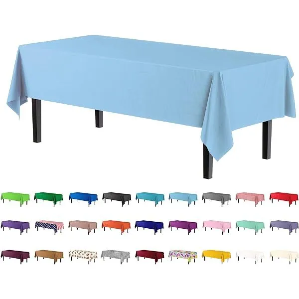 Plastic Table Cover - 54in x 108in (Baby Blue) 