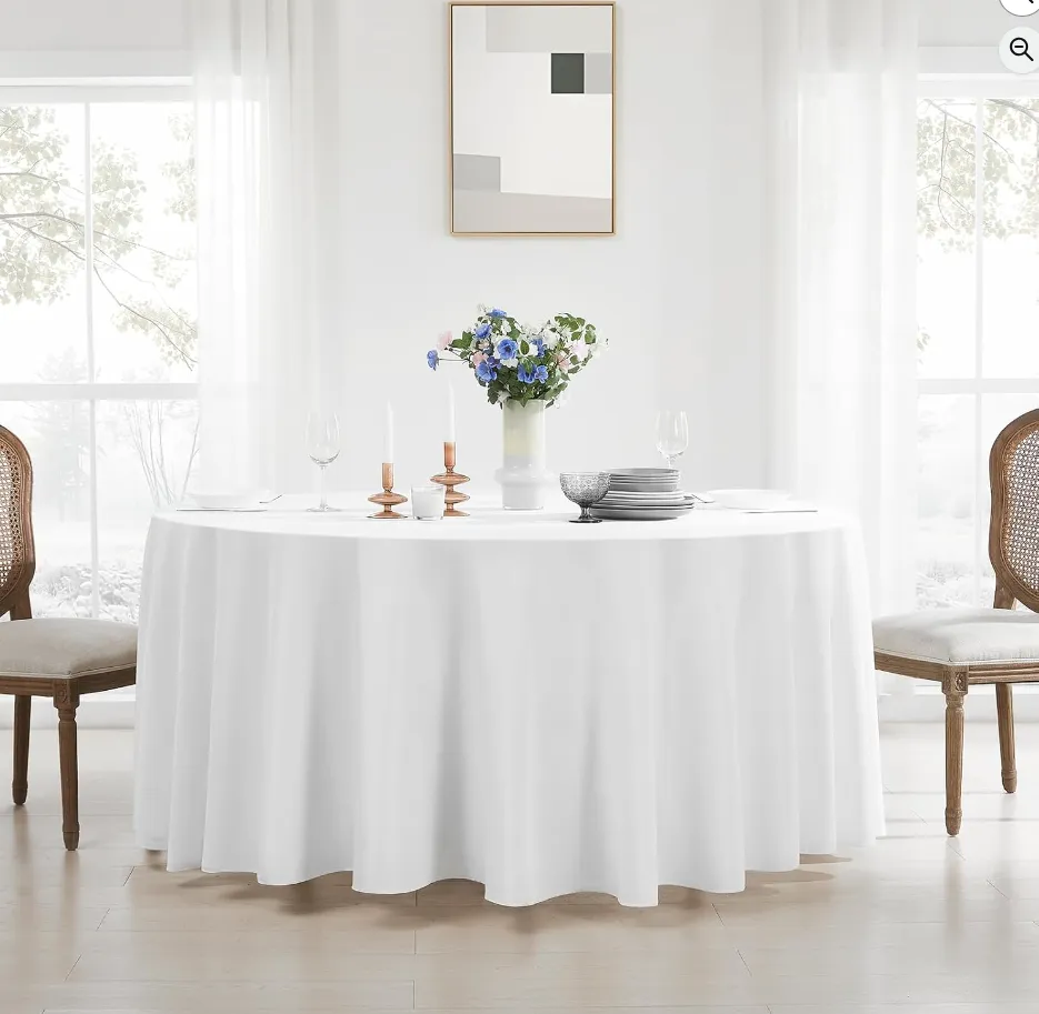 132in Round Linen (White)