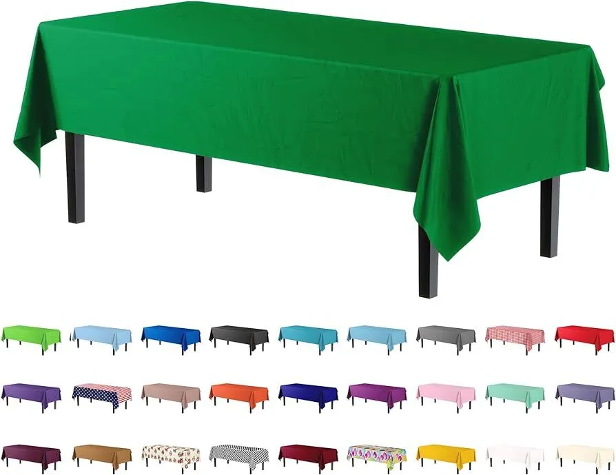 Plastic Table Cover - 54in x 108in (Green)