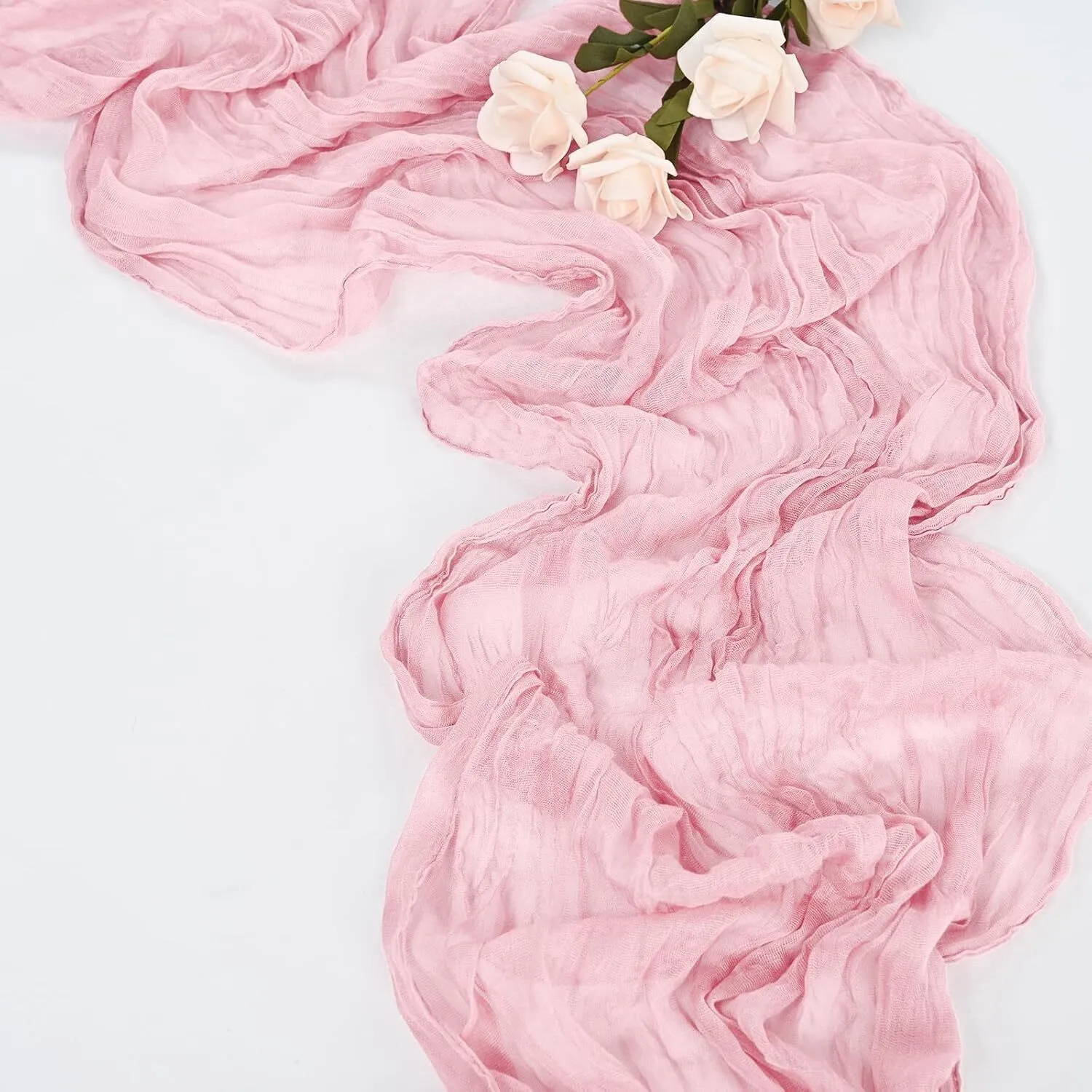 Table Runner - CHEESE CLOTH (Soft Pink) 120in 
