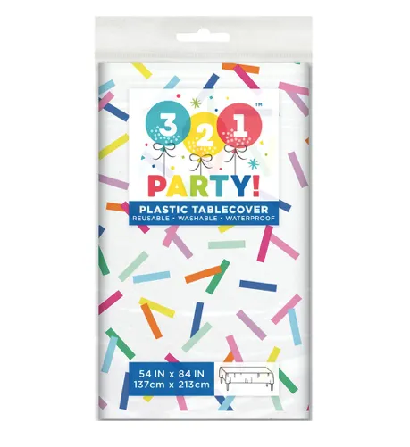 Plastic Table Cover - 54in x 84in (Sprinkles Print)