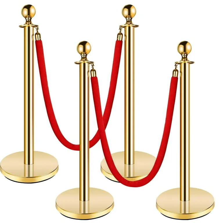 Gold Stanchions with Red Ropes