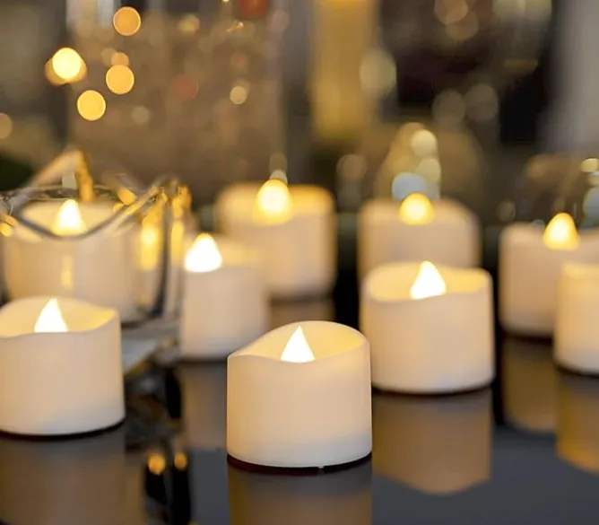 DECOR - Flickering Flameless Tea Lights Candles (Set of 12)
